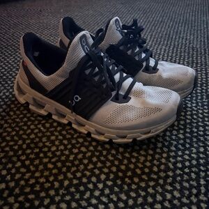 On Running Gray and Black Athletic Shoes